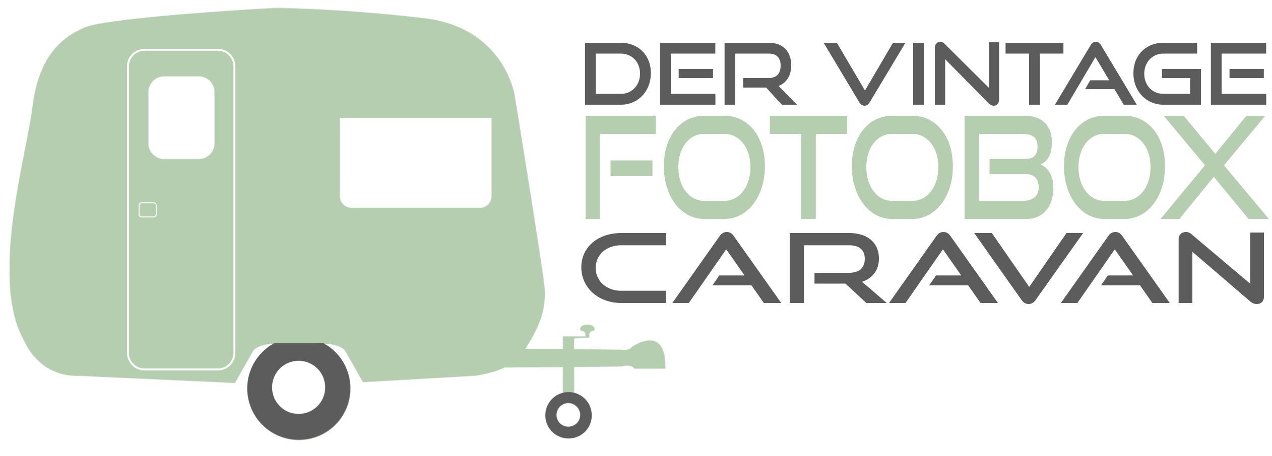 Logo zeigt eine Zeichnung des Fotobox Caravan sowie den Schriftzug 'Fotobox-Caravan